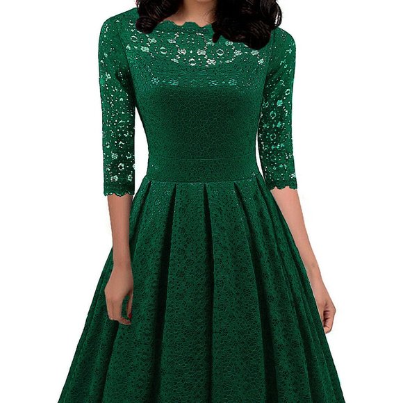 HELYO Dresses & Skirts - NWT HELYO GREEN FLORAL LACE SWING DRESS SMALL